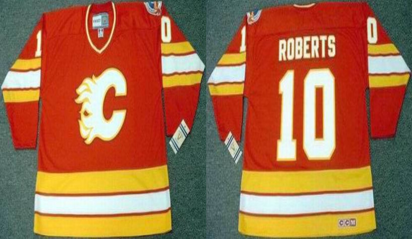 2019 Men Calgary Flames 10 Roberts red CCM NHL jerseys